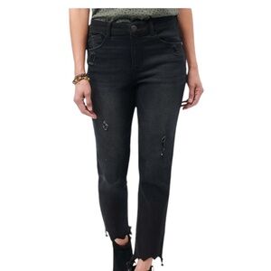 Democracy "Ab" Solution Distressed Straight Leg Jeans SZ 8